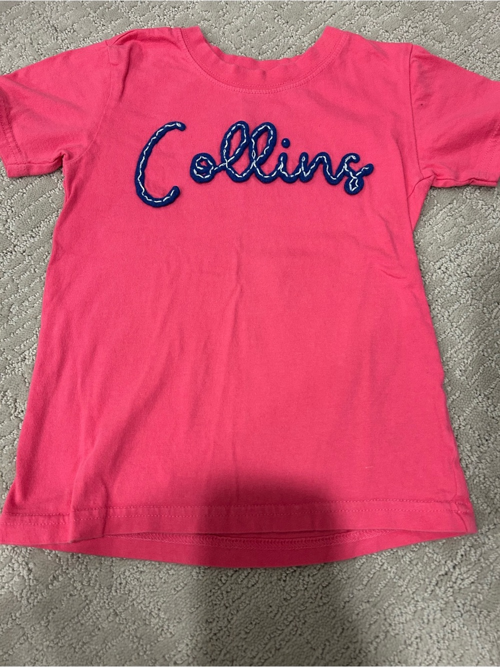 Collins monogram Pink Girls' T-Shirt - Short Sleeve Casual Top